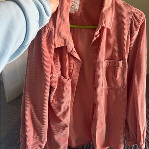 American Eagle Outfitters Coral Corduroy Shirt